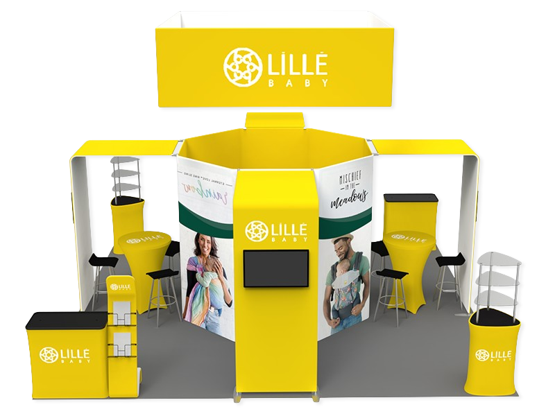 20'x20' Custom Trade Show Booth DC-01 | Branded Exhibit Displays