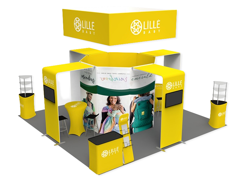 20'x20' Custom Trade Show Booth DC-01 | Branded Exhibit Displays