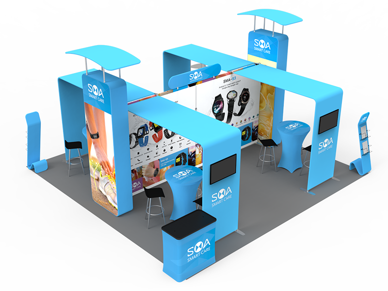 20'x20' Branded Trade Show Booth DC-02 | Event Exhibit Kit