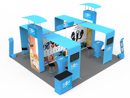 20'x20' Branded Trade Show Booth DC-02 | Event Exhibit Kit