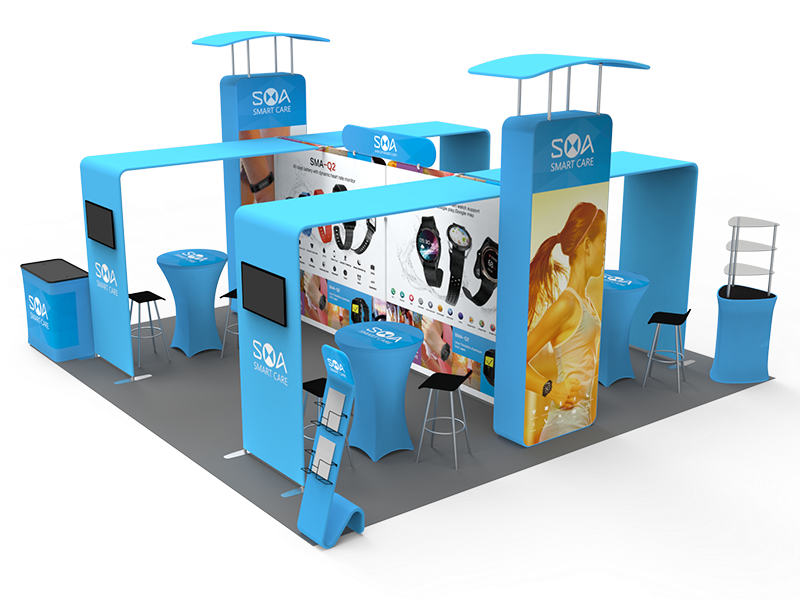 20'x20' Branded Trade Show Booth DC-02 | Event Exhibit Kit