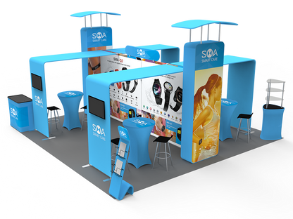 20'x20' Branded Trade Show Booth DC-02 | Event Exhibit Kit