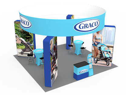 20'x20' Trade Booth Display DC-03 | Custom Exhibit Booth