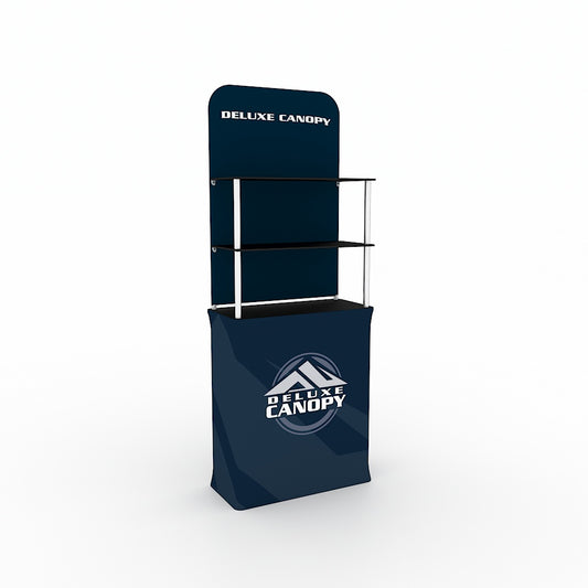 Custom Printed Trade Show Shelf Display Stand - Deluxe Canopy