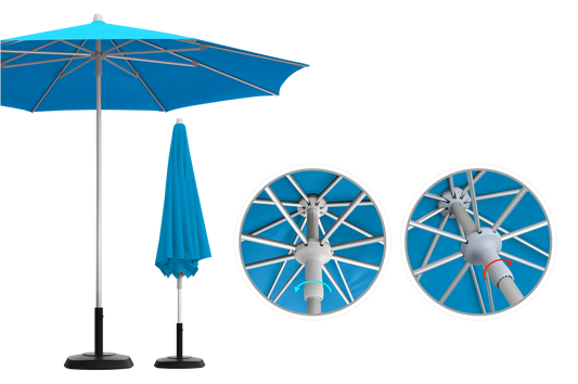 Custom Commercial Push Up Restaurant Patio Umbrella - Deluxe Canpopy