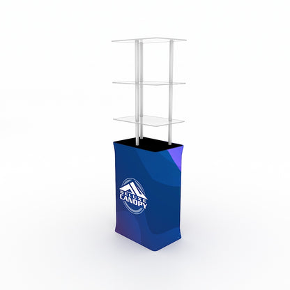 Rectangular Custom Printed Trade Show Display Tower - Deluxe Canopy