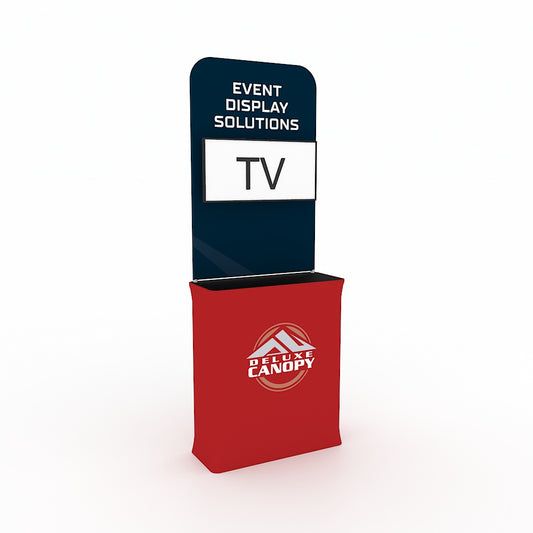 TV Counter Display Stand | Premium Trade Show Stands  - Deluxe Canopy