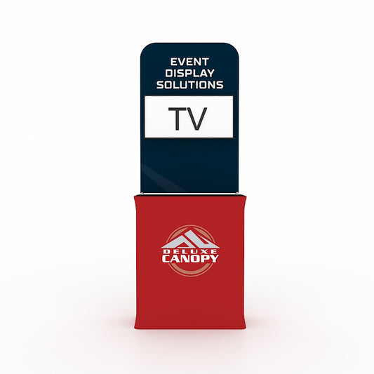 TV Counter Display Stand | Premium Trade Show Stands  - Deluxe Canopy