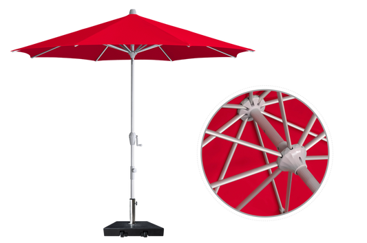 Custom Printed Commercial Titled Restaurant Patio Umbrella - Deluxe Canopy