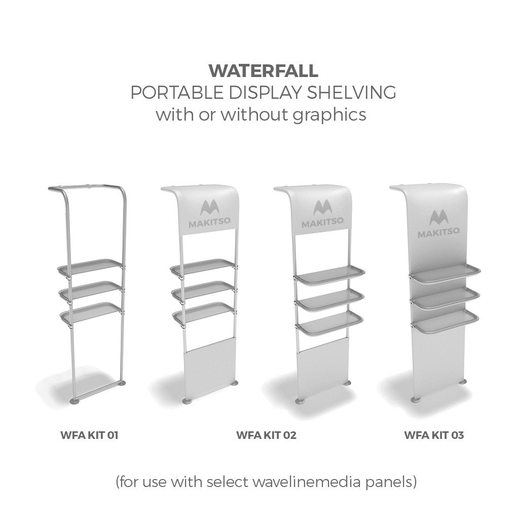 Deluxe Canopy WavelineMedia WLMEFE Tension Fabric Display Waterfall Display Shelving