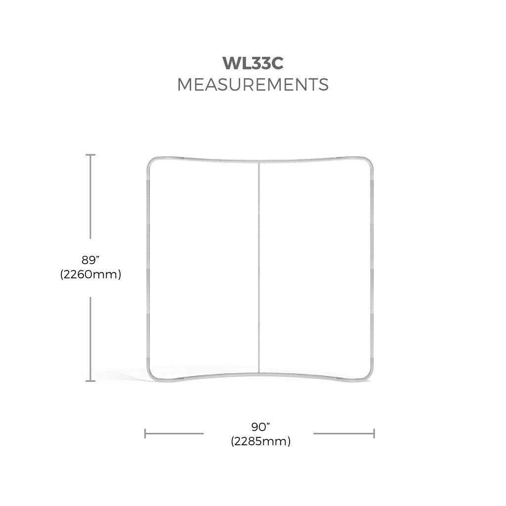 Makitso Tension Fabric Display Wall for Trade Shows and Events dimensions