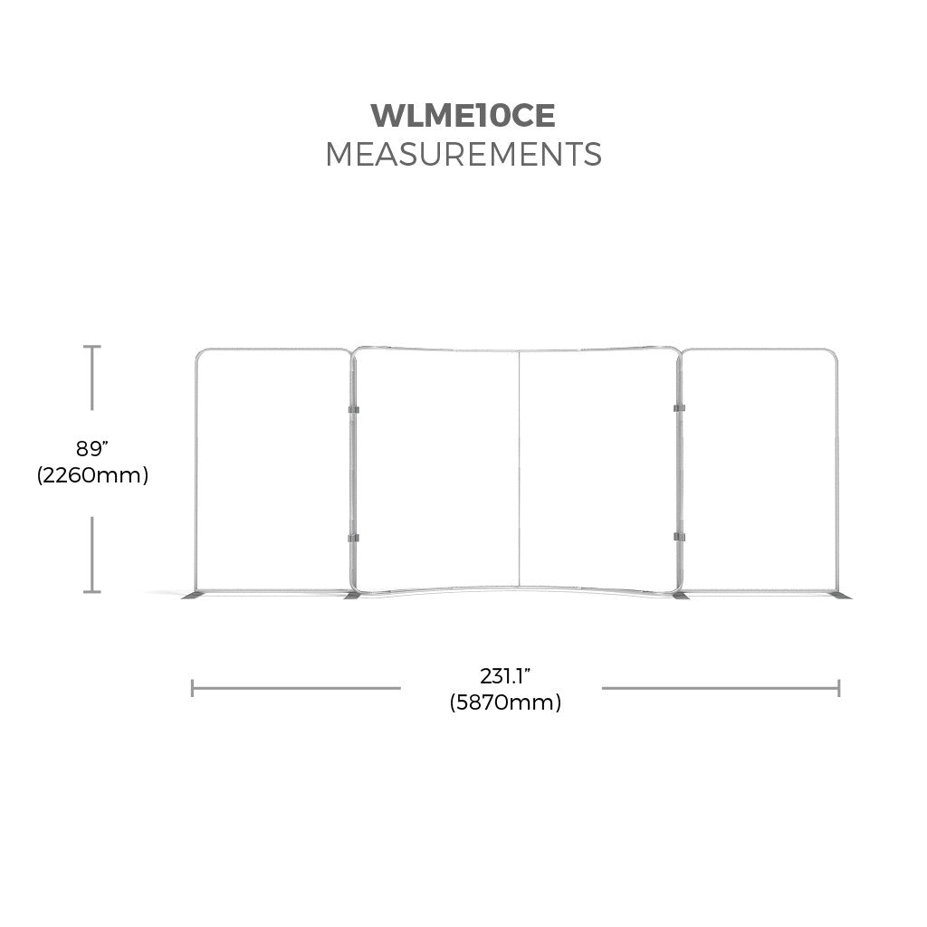 Deluxe Canopy WavelineMedia WLME10CE Tension Fabric Display measurements