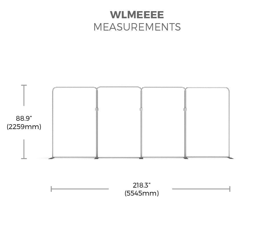 Deluxe Canopy Waveline Media WLMEEEE Tension Fabric Display measurements