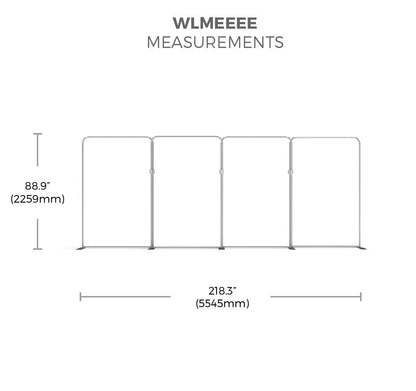 Deluxe Canopy Waveline Media WLMEEEE Tension Fabric Display measurements