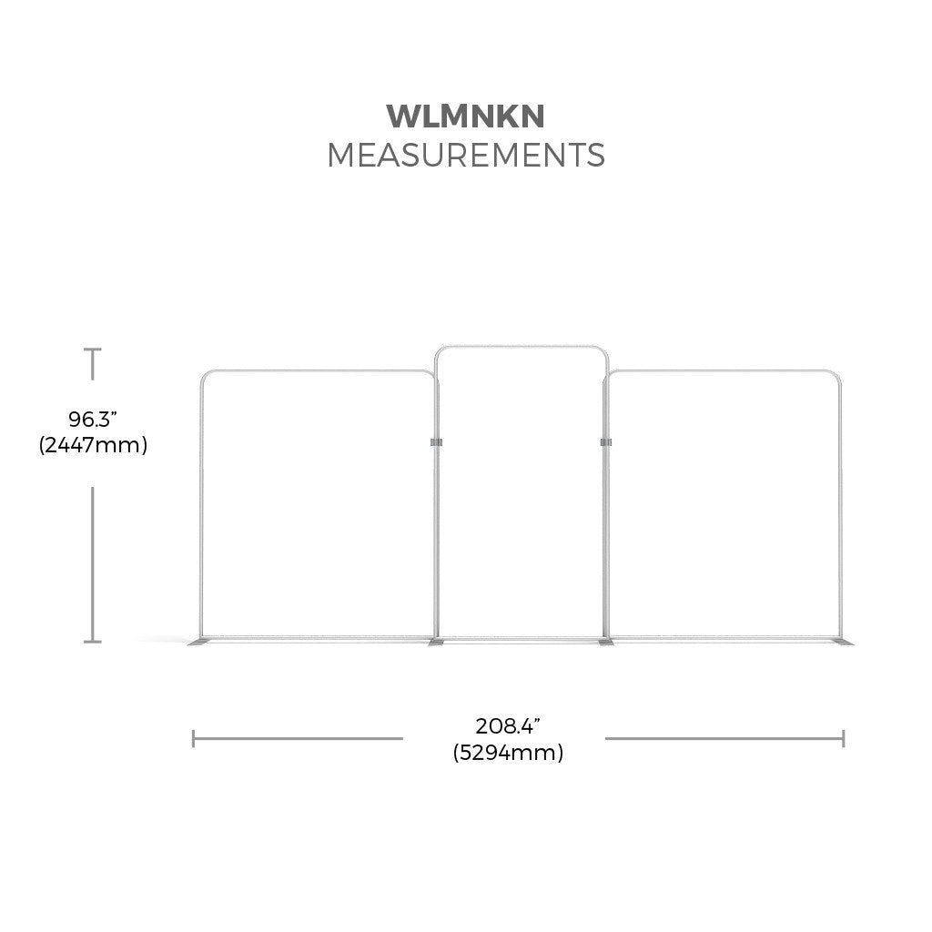 Deluxe Canopy WaveLine Media® Display WLMNKN Tension Fabric Display measurement