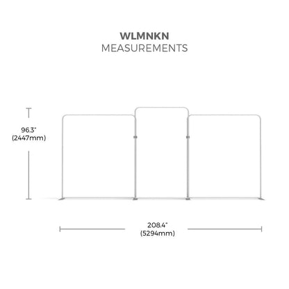 Deluxe Canopy WaveLine Media® Display WLMNKN Tension Fabric Display measurement