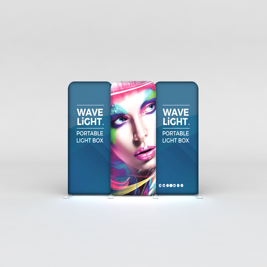 WaveLight® LED Backlit Tension Fabric Display 12ft for Trade Shows and Events